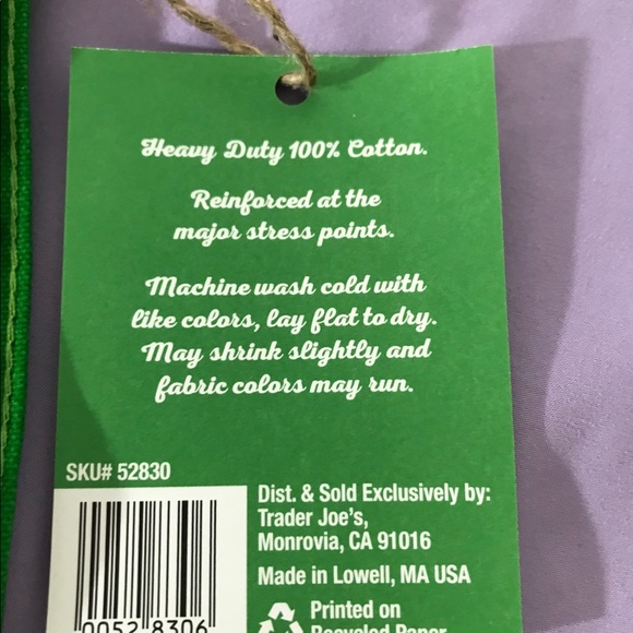 NEW 100% COTTON TRADER JOE’S ♻️ CANVAS GROCERY BAG - Picture 6 of 7